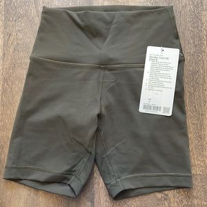 New with tags Lululemon Wunder Train High Rise shorts 6” inseam 4 Dark Olive